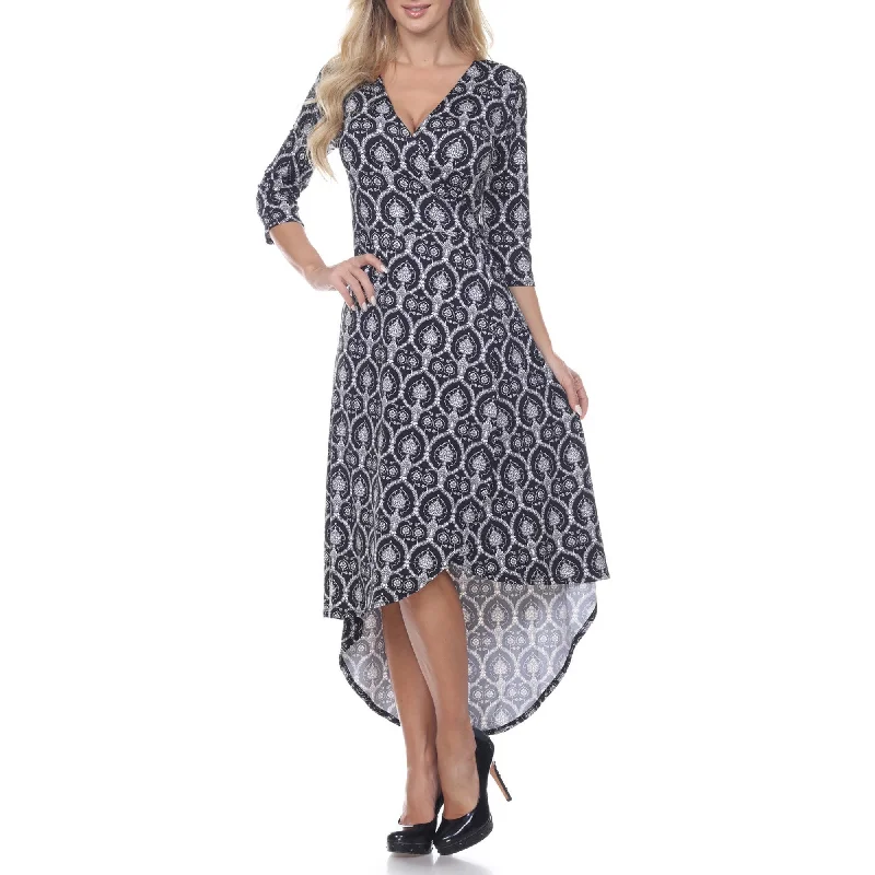 Final Markdown White Mark Womens Twill Weave Ola Wrap Dress