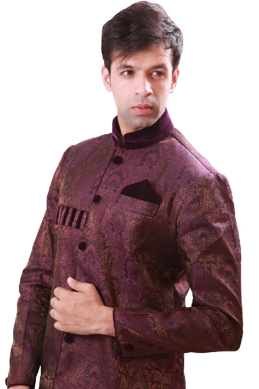 Savings Galore Velvet Work Indian Wedding Indo-Western Sherwani for Men