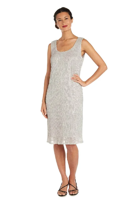 Special Price R&M Richards 5191 - Metallic Knee-Length Formal Dress