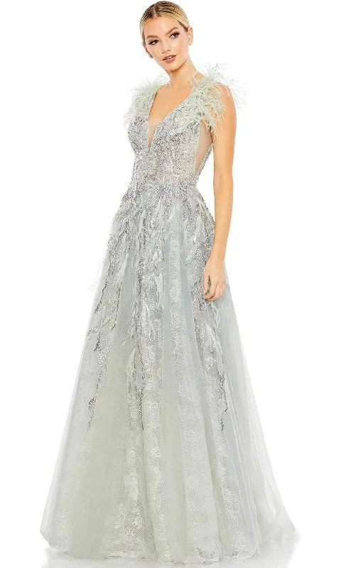 Act Fast Mac Duggal 20259 - Feather Embellished Evening Dress