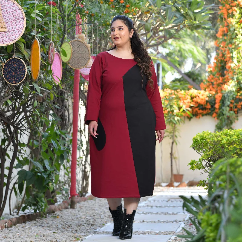 Blowout Deals Woollen Merlot Dream Aline Fleece Dress