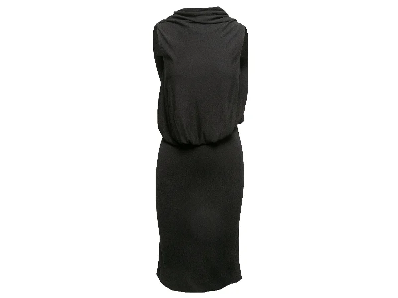 Discount Mania Black Tom Ford Silk Sleeveless Dress Size IT 42
