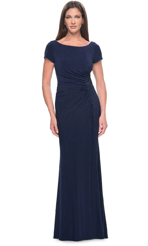 Deal of the Day La Femme 31773 - Bateau Rhinestone Formal Dress