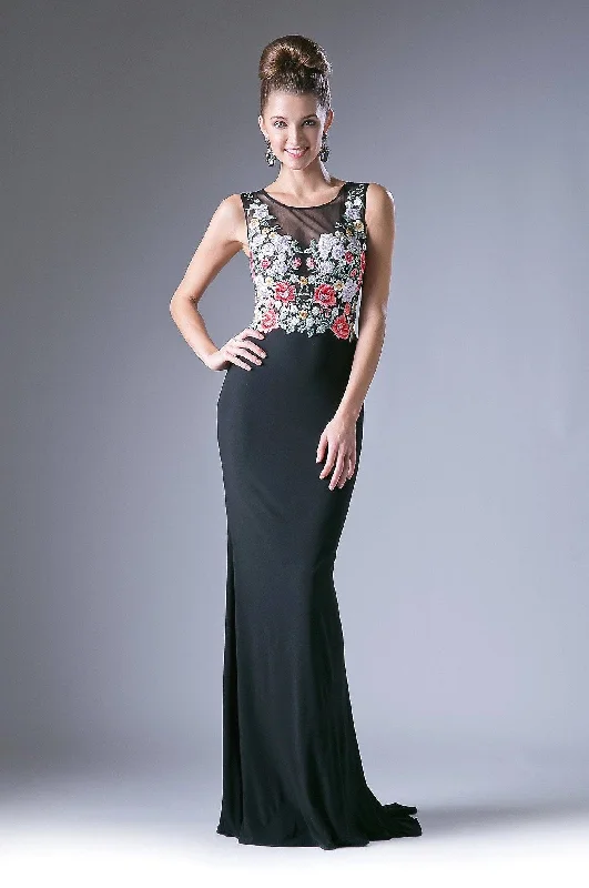 Can't Miss Floral Applique Sleeveless Gown by Cinderella Divine HW11