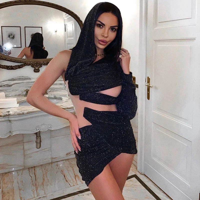 TIME-Limited Offer Women's Summer Sheath V-Neck Asymmetric Dress With Mesh