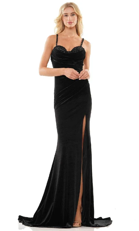 Stock Clearance Colors Dress 2885 - Sleeveless Velvet Prom Dress