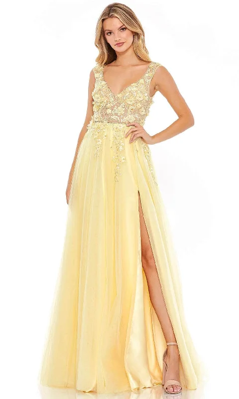 Online Exclusive Mac Duggal 11201 - Floral Applique Prom Dress