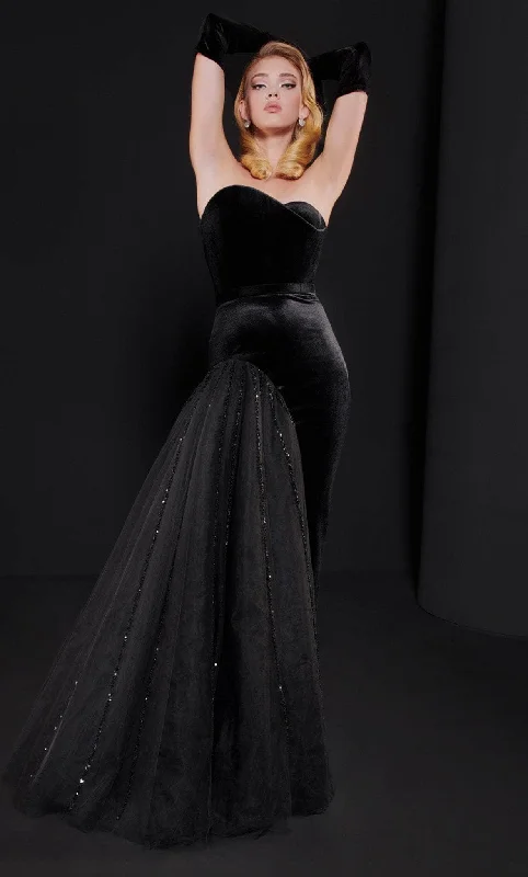 Midnight Madness MNM Couture N0516 - Sweetheart Beaded Tulle Evening Gown