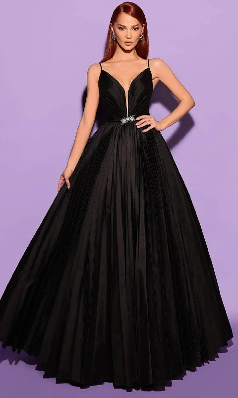 Deal Frenzy Tarik Ediz 53107 - Pleated Bodice A-Line Evening Gown