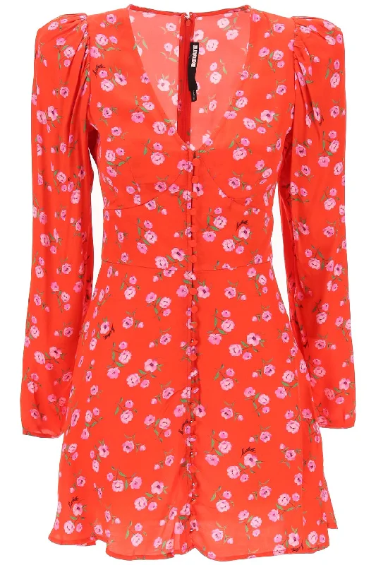 Savings Event Rotate floral printed satin mini dress