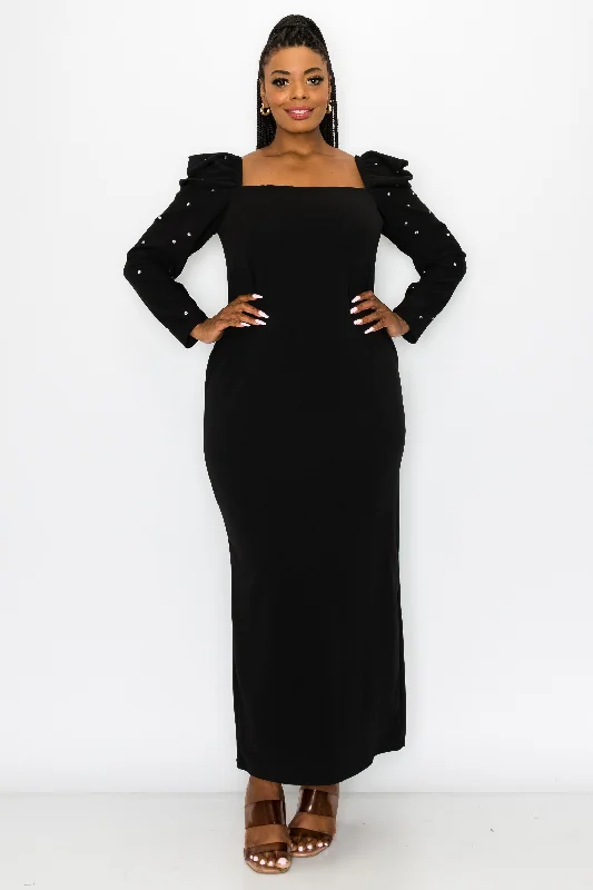 Deal Frenzy Evangeline Rhinestone Sleeve Dress