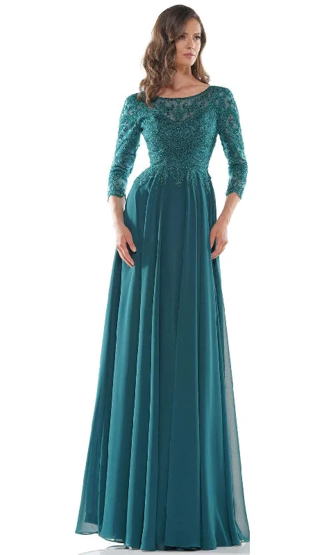 Steals and Deals Marsoni by Colors - M238SL Embroidered Bodice Chiffon A-Line Gown