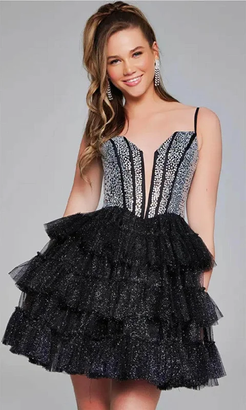 Epic Deals Jovani 42457 - Fitted One-Sleeve Cocktail Dress