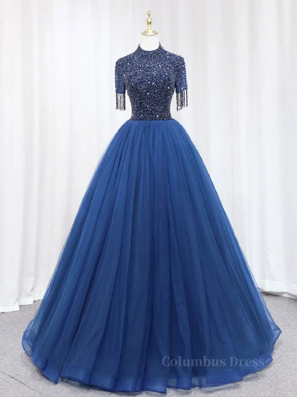 Blowout Deals A-Line Tulle Blue Long Corset Prom Dress, Blue Corset Formal Evening Dress with Beading outfit Blowout Deals A-Line Tulle Blue Long Corset Prom Dress, Blue Corset Formal Evening Dress with Beading outfit