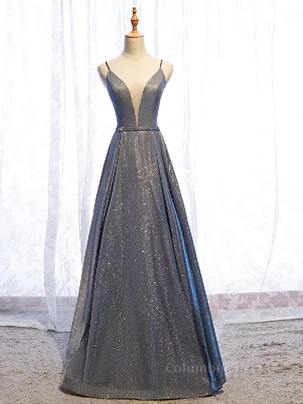 Stock Up and Save A Line V Neck Silver Gray Long Corset Prom Dresses, Gray Long Corset Formal Evening Dresses outfit Stock Up and Save A Line V Neck Silver Gray Long Corset Prom Dresses, Gray Long Corset Formal Evening Dresses outfit
