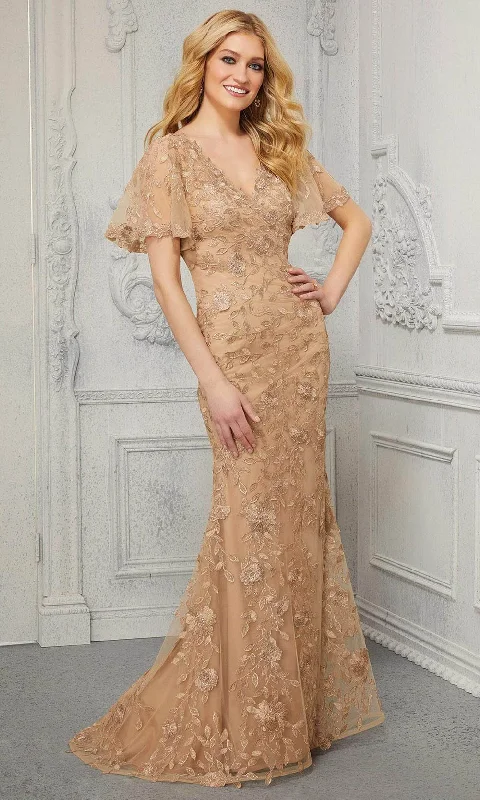 Markdowns MGNY By Mori Lee - 72413 V-Neck Embroidered Evening Dress