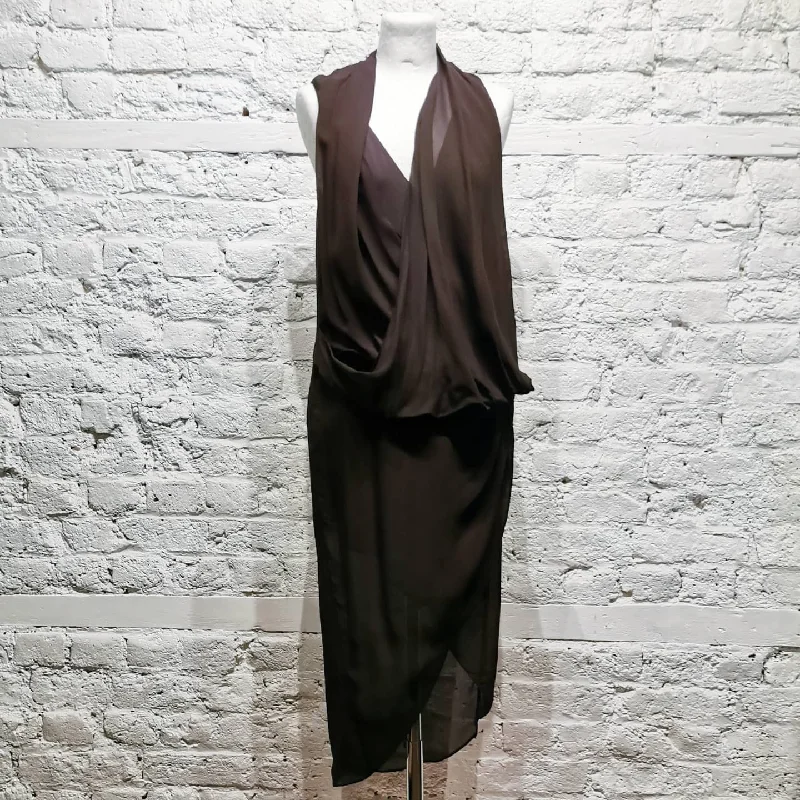 Best Seller HELMUT LANG
BURGUNDY MULTILAYER DRESS
SIZE UK 10