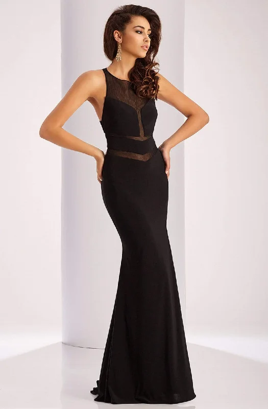 Holiday Sale Clarisse - 3040 Illusion Chevron Panel Gown