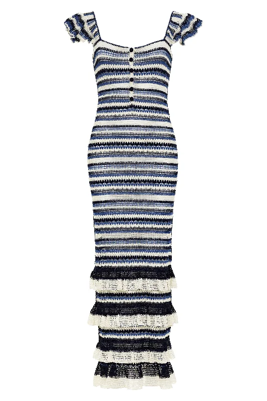 Savings Alert Stripe Blue Dress