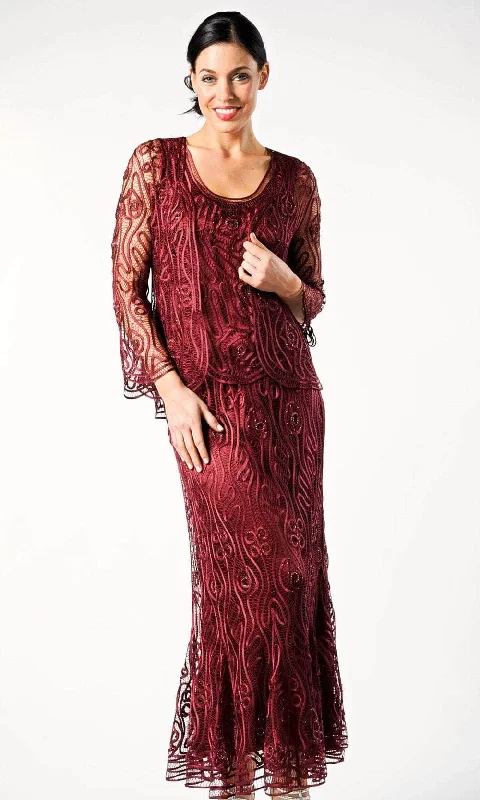 Friends and Family Sale Soulmates C1079 - Three Piece Wave Crochet Lace Mother Of Bride Dress