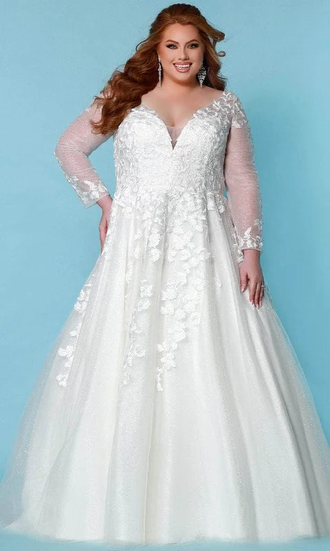 Super Bargain Sydney's Closet Bridal - SC5267 Embroidered Glitter Bridal Gown
