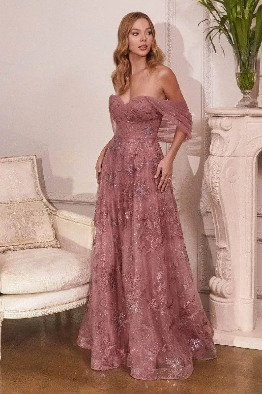 Price Buster Ladivine OC008 - Strapless Floral Appliqued Dress