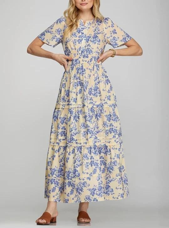 Crazy Deals Half sleeve flower print maxi