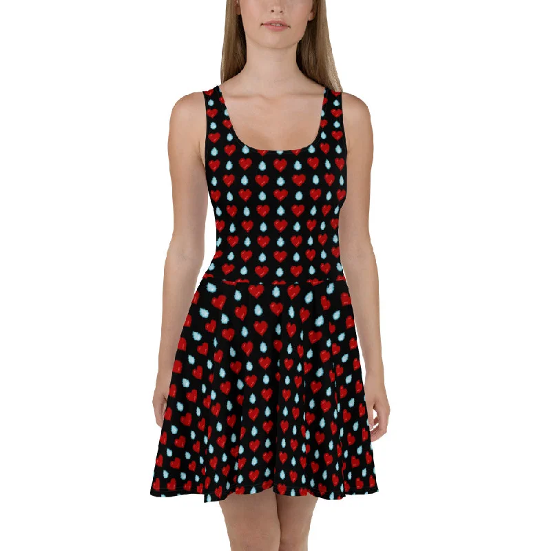 Major Savings 8-Bit Heart Break Skater Dress