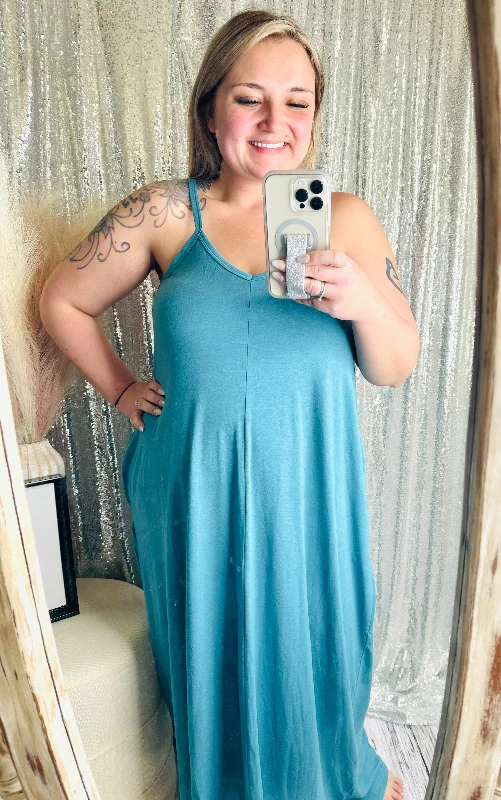 While Supplies Last 1 : Zenana - Tank Flowy Maxi Dress With Pockets