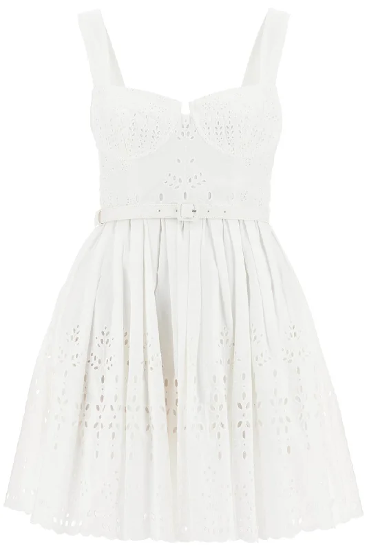 Great Deals Self-Portrait Self Portrait cotton sangallo mini dress with