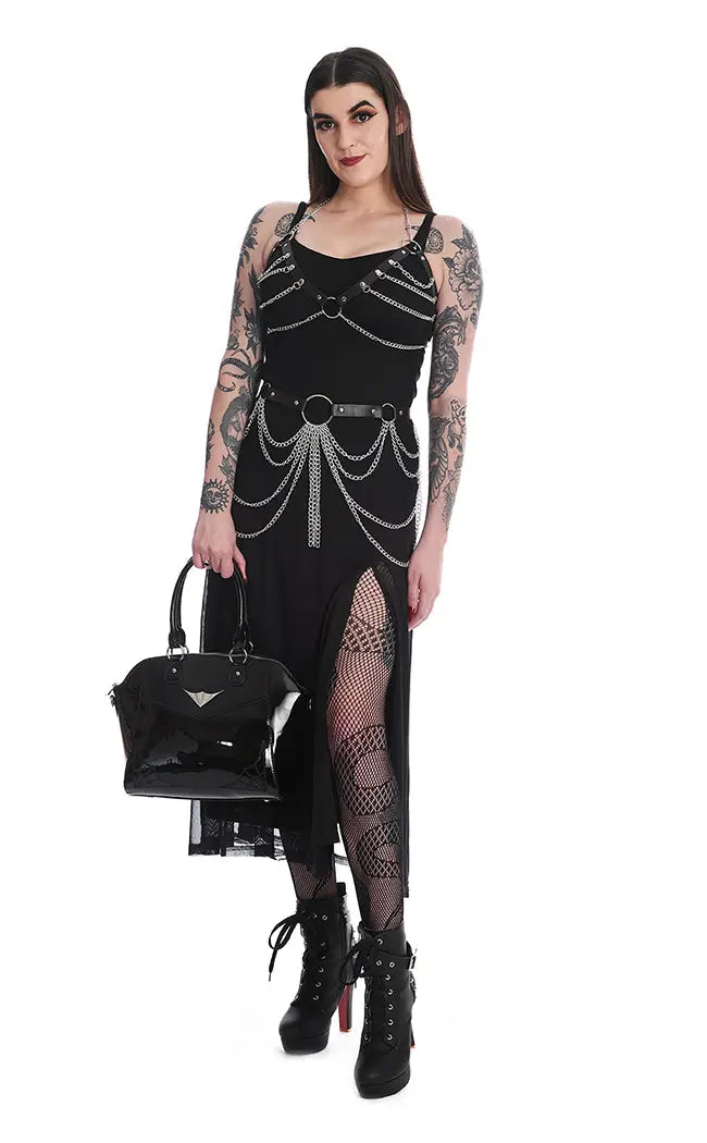 Daily Specials Araxiel Black Mesh Maxi Dress