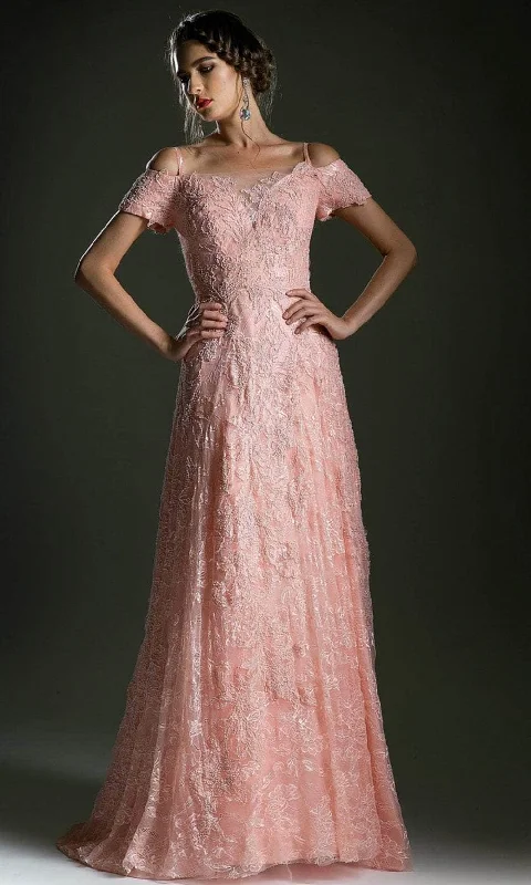Epic Deals Cinderella Divine 5326 - Cold Shoulder Floral Lace Gown