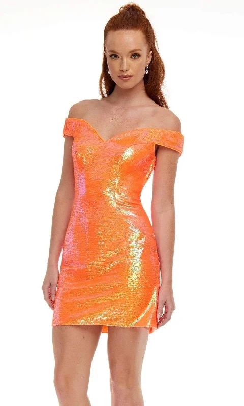 YEAR-End Clearance Ashley Lauren - 4445 Off Shoulder Sheath Cocktail Dress