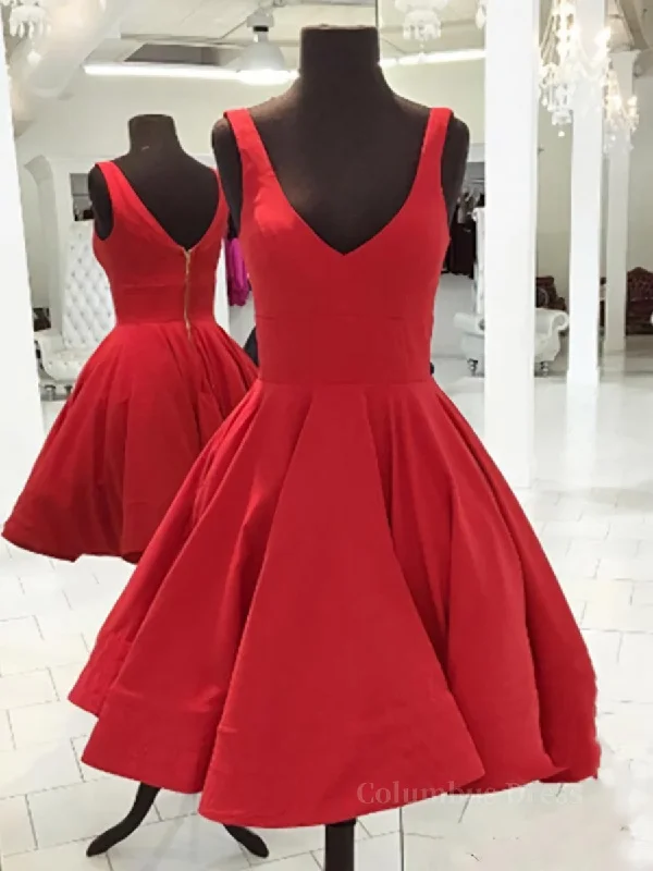 Quick Sale Simple Short V Neck Red Satin Corset Prom Dresses, Short Red Corset Formal Corset Homecoming Dresses outfit Quick Sale Simple Short V Neck Red Satin Corset Prom Dresses, Short Red Corset Formal Corset Homecoming Dresses outfit