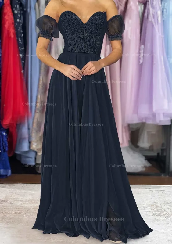 Can't Miss A-line Sweetheart Strapless Long/Floor-Length Chiffon Prom Dress with Detachable Balloon Sleeves Can't Miss A-line Sweetheart Strapless Long/Floor-Length Chiffon Prom Dress with Detachable Balloon Sleeves