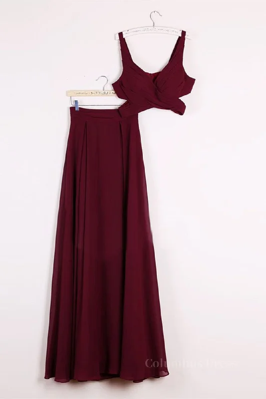 Markdown Madness Two Pieces Burgundy Long Corset Prom Dresses, Dark Wine Red 2 Pieces Long Corset Formal Corset Bridesmaid Dresses outfit Markdown Madness Two Pieces Burgundy Long Corset Prom Dresses, Dark Wine Red 2 Pieces Long Corset Formal Corset Bridesmaid Dresses outfit