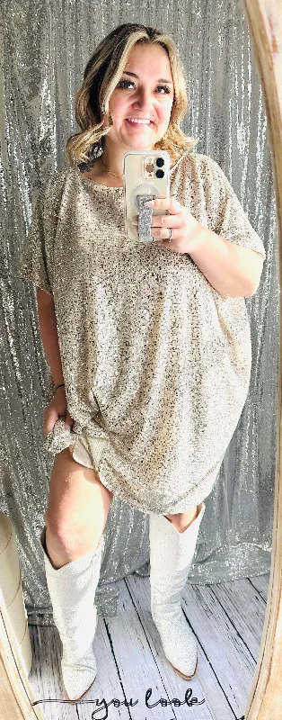 Doorbuster Deal GeeGee - Silver Sequin’s Oversized Dress