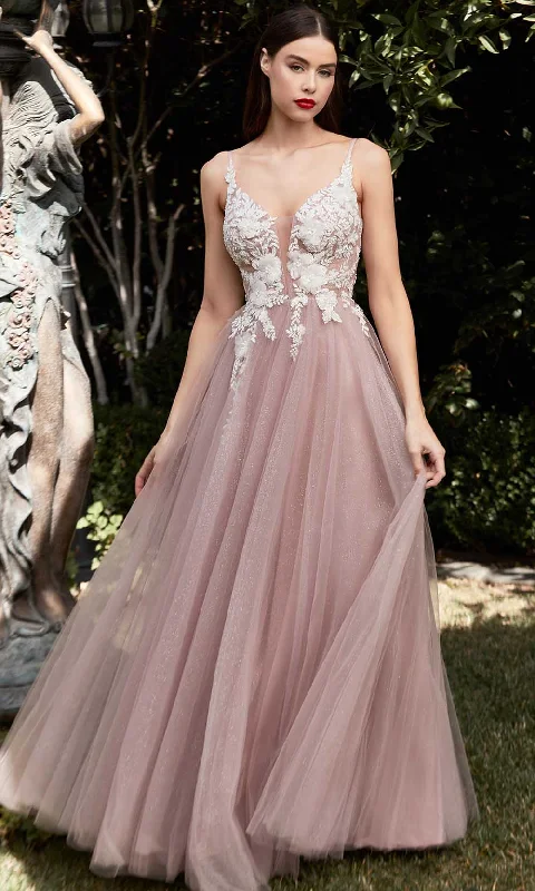 Midnight Madness Ladivine CB075 - Deep V-neck Long Gown