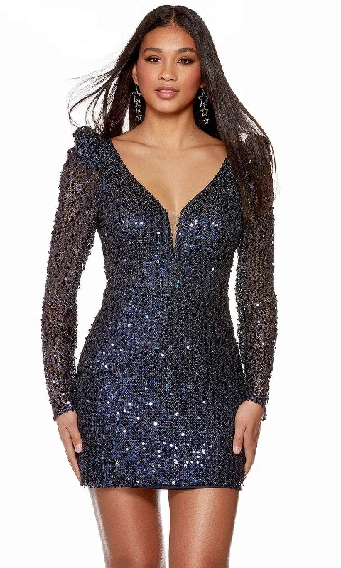 Lowest Price Alyce Paris 4789 - Sequin Mesh Backless Cocktail Dress