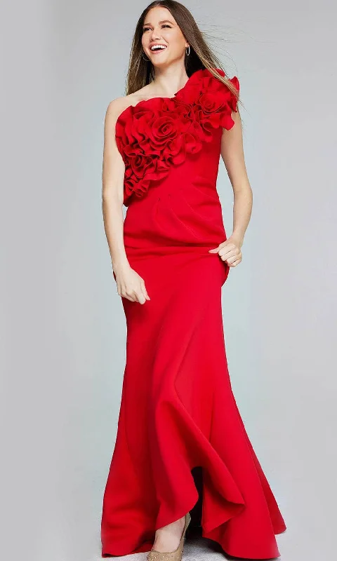 Must-Have Deals Jovani 39751 - Floral Applique Evening Gown