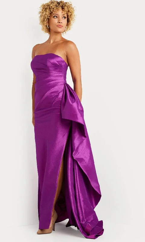 Special Discount Jovani 36854 - Pleat Bodice Prom Dress with Slit