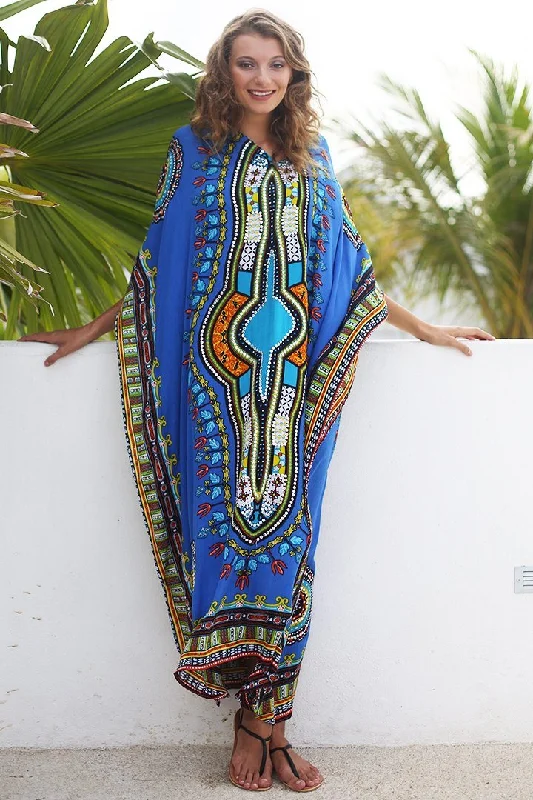 Act Fast SHU-SHI Women's Ethnic V-Neck Kaftan Maxi Dress - Long Loose Casual Dashiki Beach Cover-Up with Sequins Act Fast SHU-SHI Women's Ethnic V-Neck Kaftan Maxi Dress - Long Loose Casual Dashiki Beach Cover-Up with Sequins