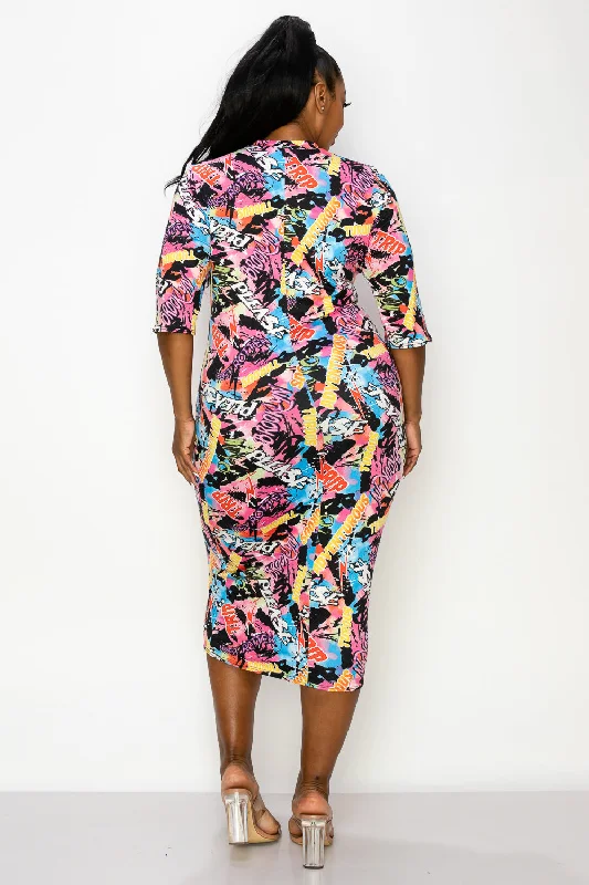 Buy More, Save More Akira Graffiti Midi Dress