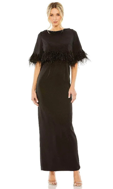 Exclusive Savings Mac Duggal 11787 - Short Sleeve Back Slit Prom Dress