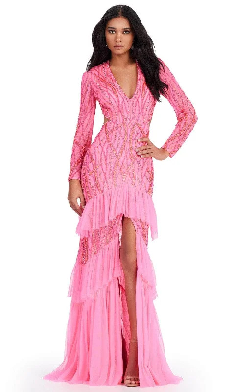 Buy More, Save More Ashley Lauren 11436 - V-Neck Sequin Embellished Evening Gown