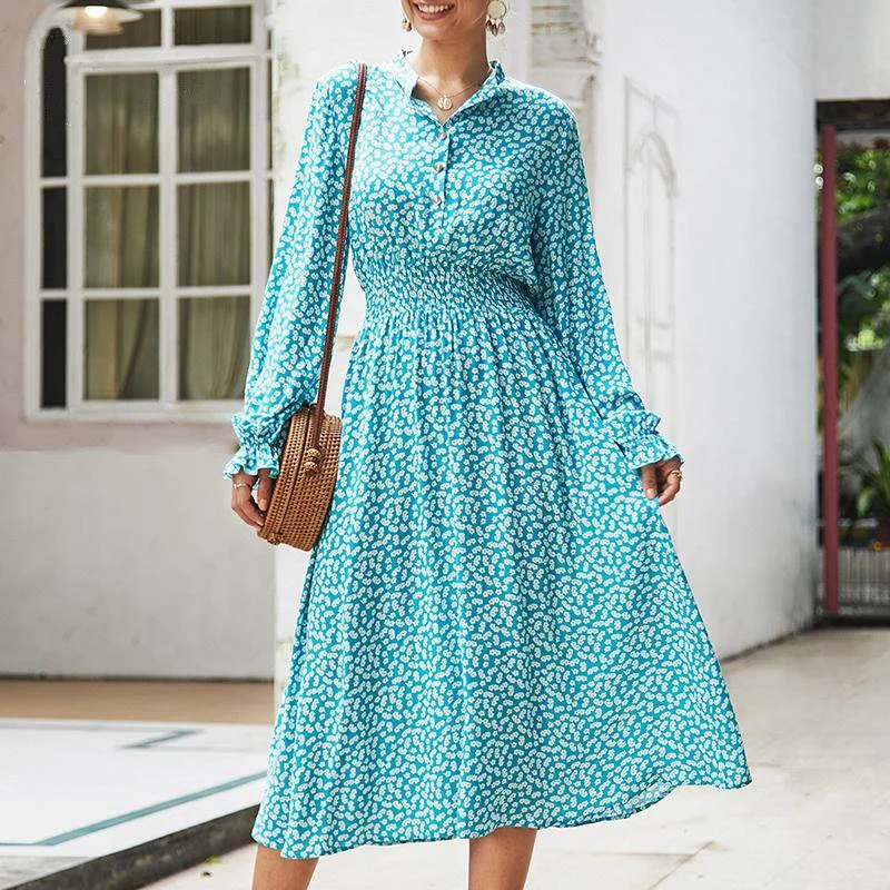 Hot Deal Women's Summer Casual A-Line Long-Sleeved Maxi Dress