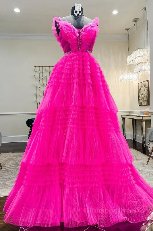 Reduced Prices Hot Pink Tulle Long Corset Prom Dresses, Hot Pink Long Corset Formal Graduation Dresses outfit Reduced Prices Hot Pink Tulle Long Corset Prom Dresses, Hot Pink Long Corset Formal Graduation Dresses outfit