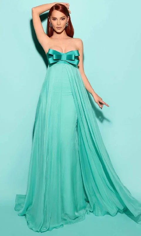 Lowest Price Tarik Ediz 53183 - Bow Accent Sweetheart Evening Gown