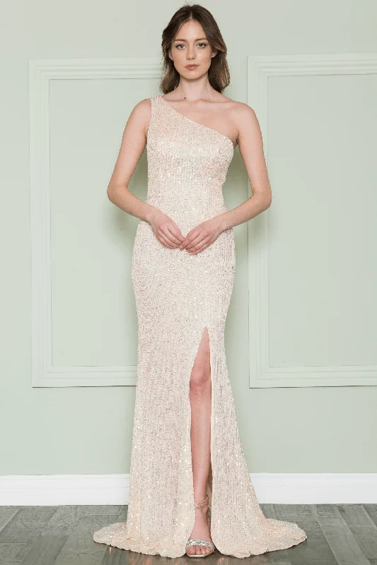 Buy Now Poly USA 8898 - Sequined Formal Sheath Gown