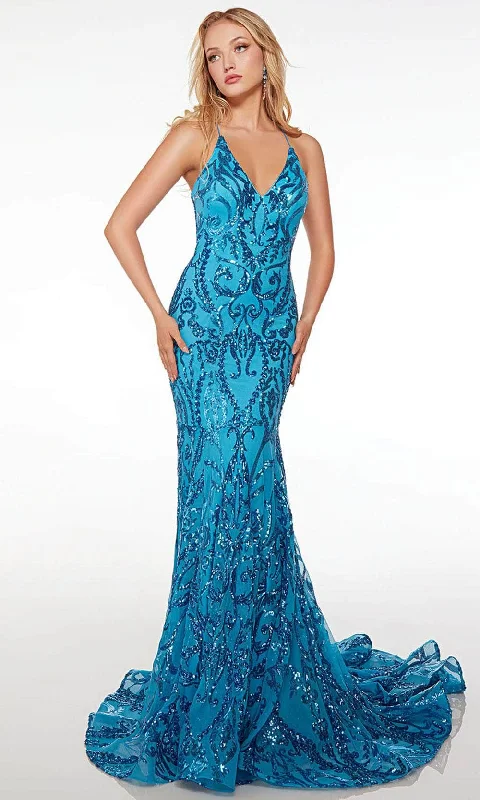 Take Advantage Alyce Paris 61495 - Sequin Pattern Prom Dress